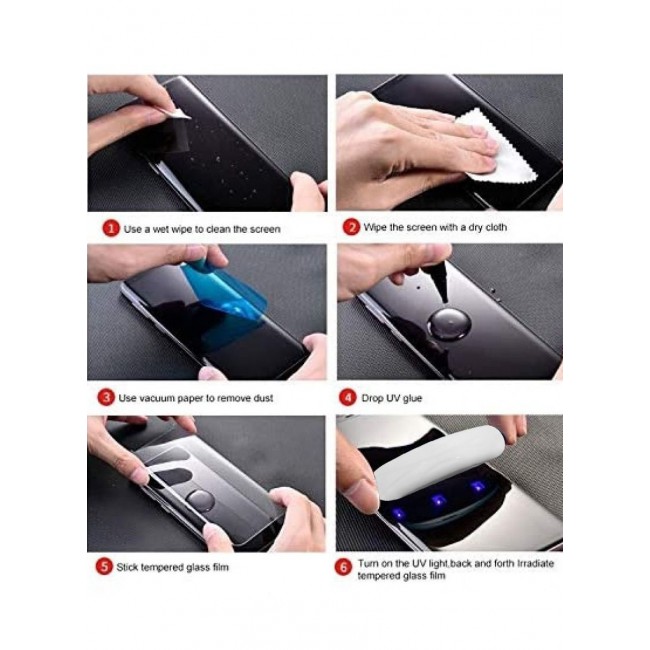 CATANES Samsung Galaxy S20 UV Screen Protector 6D Tempered Glass 9H Adhesive Nano Liquid UV Full Coverage Clear
