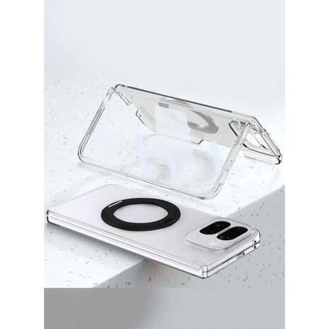 CATANES Clear Magnetic Case for Google Pixel 10 Pro Fold - Shockproof TPU Slim Cover with Screen Protector - Crystal Phone Case for Wireless Charging