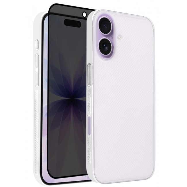 CATANES 2 Packs Case Cover for iPhone 17 - Sturdy Durable Ultra-Thin Case - Air Skin Line Design Transparent Back Cover - Drop Protection Cover with Privacy Screen Protector - White
