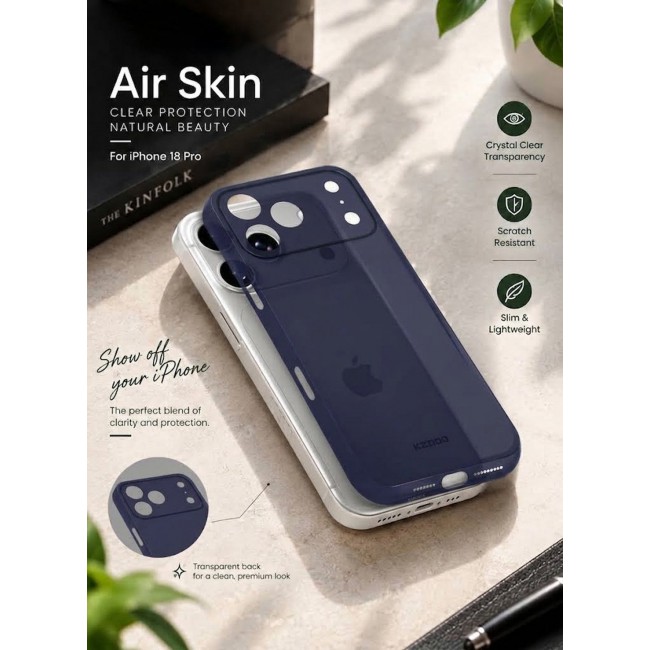 KZDOO 2 Pack Air Skin Case for iPhone 18 Pro - Ultra Slim 0.3mm Protective Cover