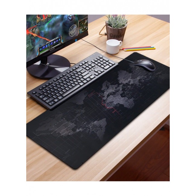 CATANES Gaming Mouse Pad World Map Design Keyboard Laptop Computer PC Gamers Pad Large Rubber Waterproof Non-Slip Home Office Desk Mat