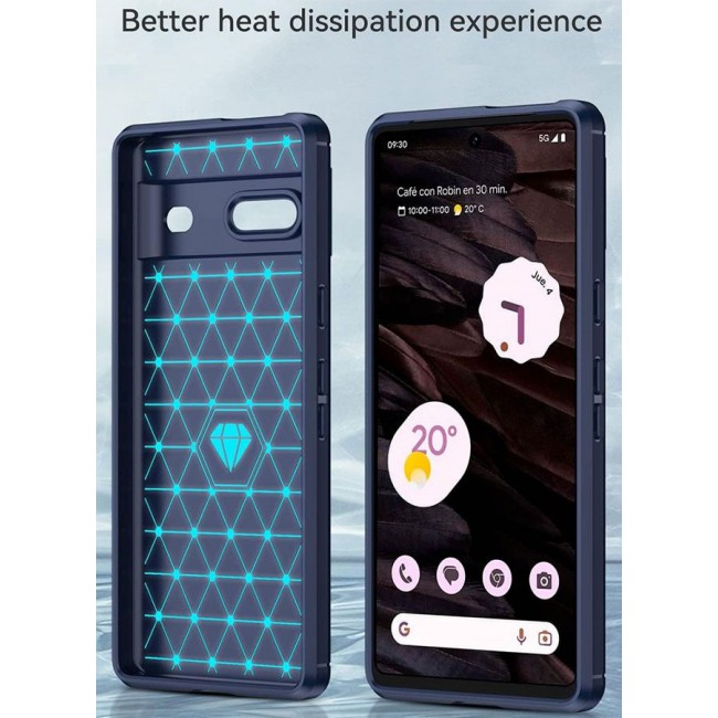 CATANES Google Pixel 7a Case Cover Soft TPU Bumper Protective Back Blue