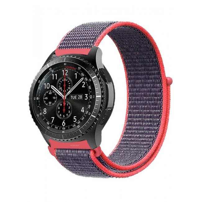 CATANES 22mm Nylon Strap,Compatible with Huawei GT/Huawei GT2 (46mm) /Huawei GT2 Pro/Samsung Galaxy Watch (46mm) and Galaxy Watch 3 (45mm) Sport Wristband Strap Dark Purple/Orange