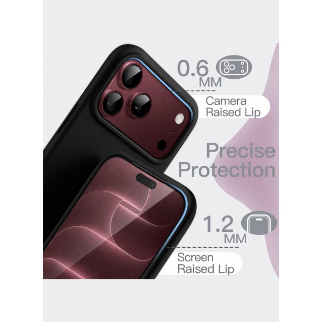 CATANES 2 Pack Silicone Case Designed for iPhone 18 Pro Max - Soft Liquid Silicone Slim Shockproof Protective Back Cover - Black