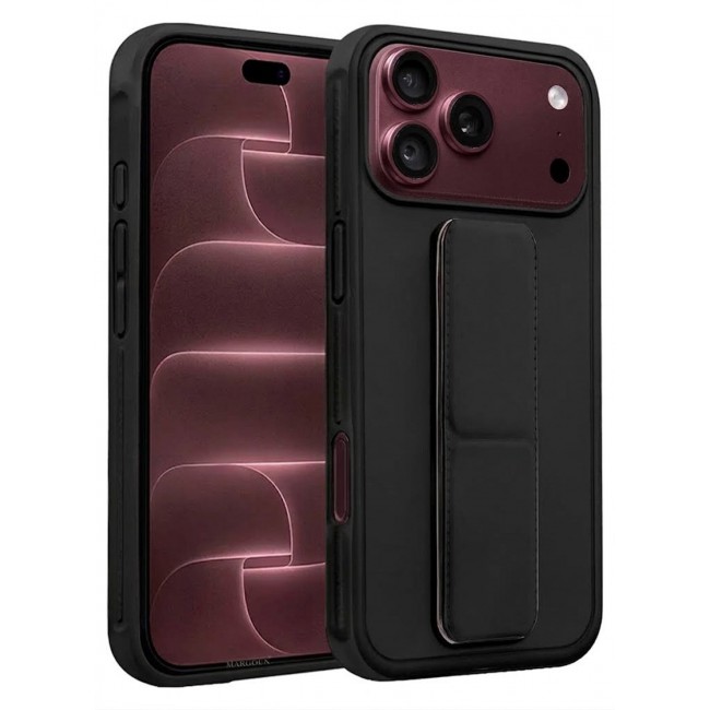 CATANES 2 Pack For iPhone 18 Pro Case Durable PU Leather Cover with Secure Finger Ring and Stand Support - Black