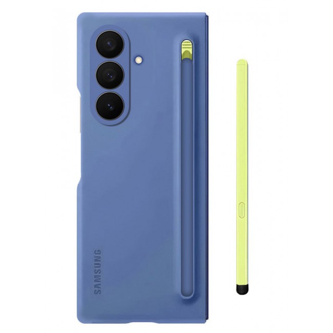 CATANES Case Cover and S Pen for Samsung Galaxy Z Fold 7, Slim Case with Built-in Compact S Pen, Holder and Storage Slot for Pen - Blue