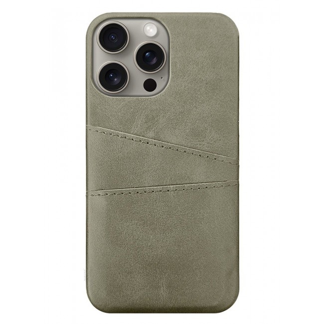 CATANES iPhone 15 Pro Max 2Packs Case Cover Leather with Card Holder for Men Women Phone Case with 3D Screen Protector - Grey