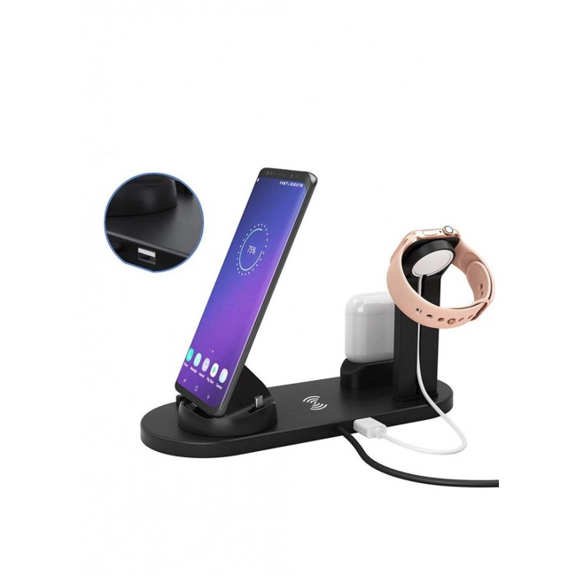 CATANES 6-in-1 Charging Station Base for iPhone, Apple Watch & AirPods – Multi-Device Docking Pad