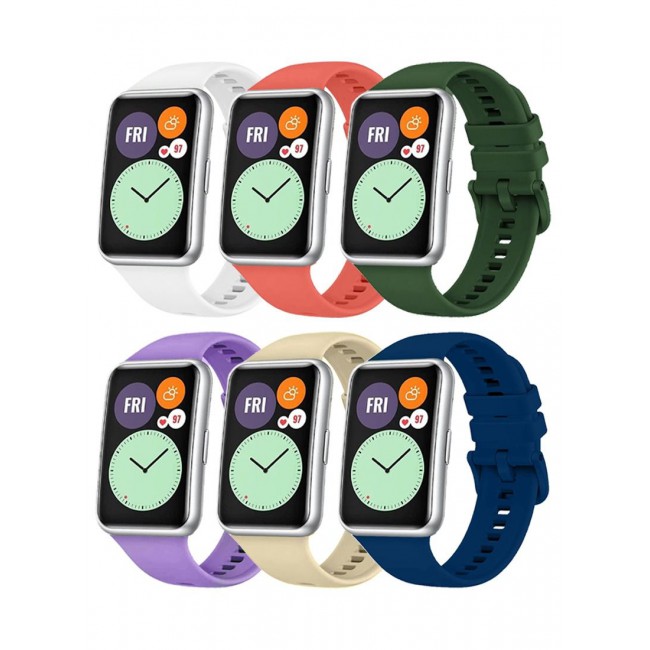 CATANES 6 Pack For Huawei Watch Fit 2 Silicone Bracelet Replacement Strap Multicolour 2(Only Compatible with Huawei Watch Fit 2)