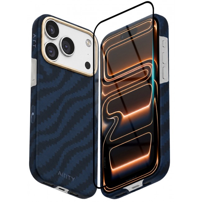 AIRITY 2 PACK Bamboo Fiber Protective Case for iPhone 17/18 Pro Max Magsafe Ultra Durable, Lightweight & Premium Design Blue