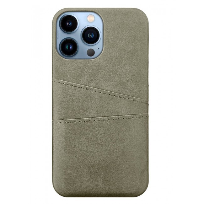 CATANES iPhone 13 Pro Max Case Cover Leather with Card Holder for Men Women Phone Case - Grey