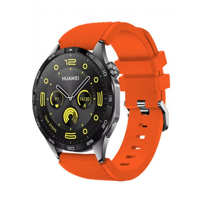 CATANES (for Huawei GT4 22mm) Silicone Strap,Sport Wristband Strap Adjustable Silicone Sport Band Hot Orange