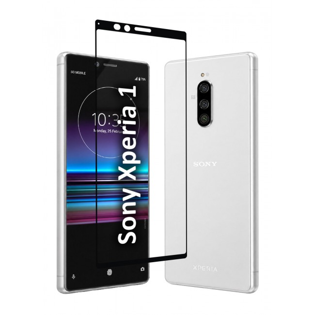 CATANES Screen Protector for Sony Xperia 1 Tempered Glass, Scratch-Resistant, 9H Hardness High-Definition Clear Guard, Black Side