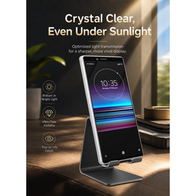 CATANES Screen Protector for Sony Xperia 1 Tempered Glass, Scratch-Resistant, 9H Hardness High-Definition Clear Guard, Black Side
