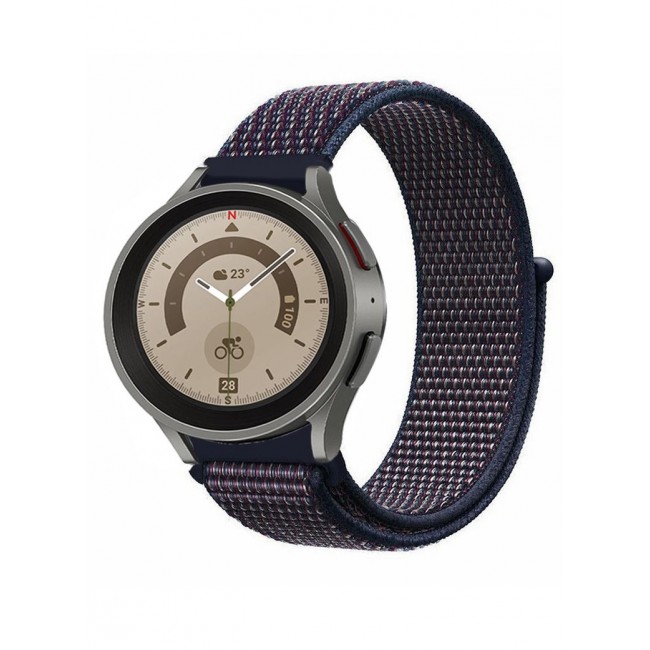CATANES Samsung Galaxy Watch 5 Band Galaxy Watch 5 Pro Band Nylon Loop Strap 20mm Smart Watch Sport Wristband Compatible with Galaxy Watch5 (44mm/40mm) Galaxy Watch5 Pro (45mm) Midnight Blue