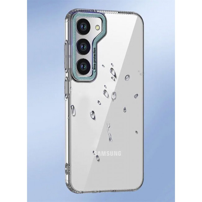 CATANES Samsung Galaxy S23 Plus Clear Case Shockproof Slim Anti-Yellow Hybrid Hard PC+ TPU Cover Metal Camera Lens Frame