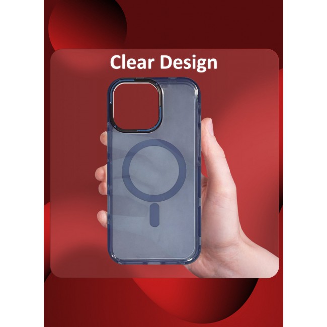 CATANES (for iPhone 15 Pro Max) Hard PC Magsafe Case Cover Polycarbonate Magnetic Strong Shockproof Protective Case Cover Transparent - Light Blue Color