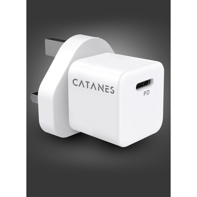 CATANES 25W PD Fast Charger Adapter Type C 3Pins with Lightning Cable 1m for Apple iPhone 14 Pro Max and 13 Pro Max / White