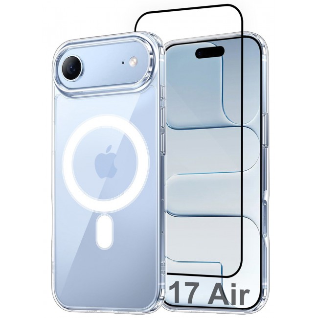 CATANES 2 Pack Clear Magnetic Case for iPhone 17 Air - Transparent Shockproof Protective Cover with MagSafe Compatibility