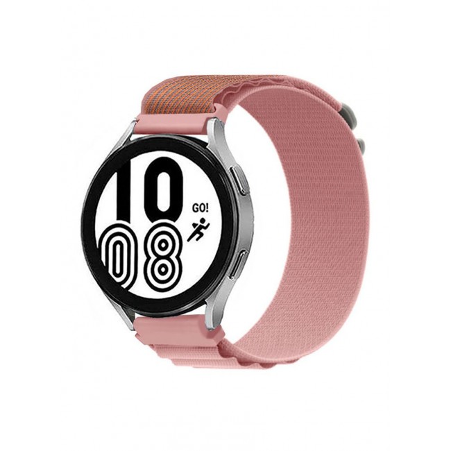 CATANES Alpine Loop Band 20mm Nylon Woven Sport Watch Strap Compatible with Galaxy Watch5 Pro/Galaxy Watch5/Galaxy Watch4/Galaxy Watch4 Classic/Galaxy Watch3/ Galaxy Watch Active 2/Galaxy Watch Active Pink