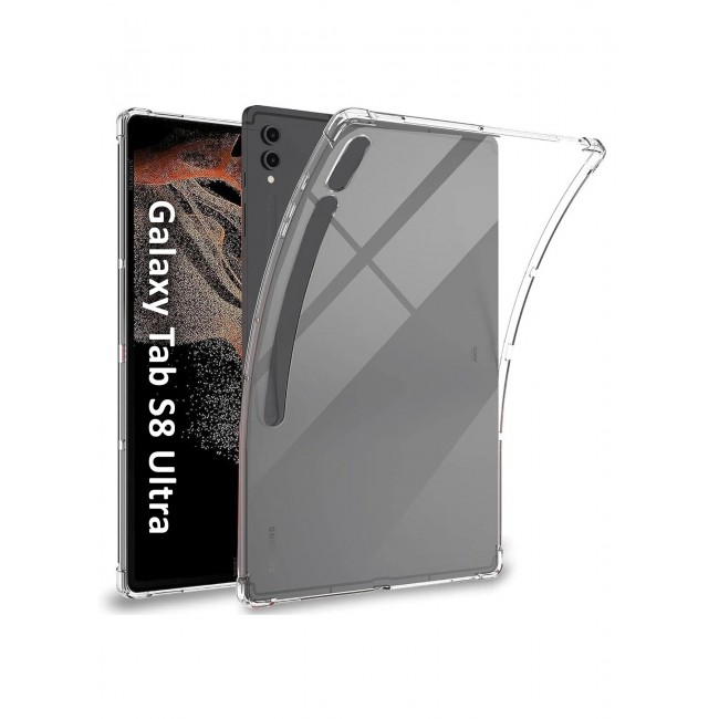CATANES For Samsung Galaxy Tab S8 Ultra Transparent TPU Bumper Protective Case