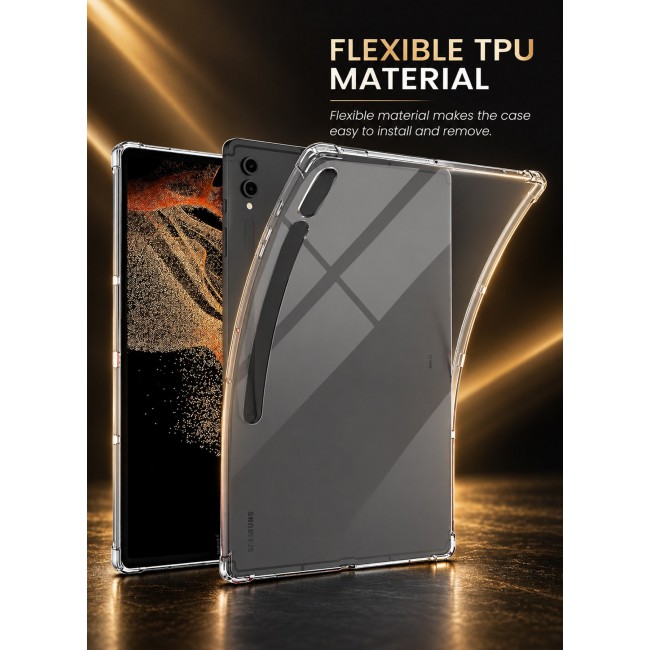 CATANES For Samsung Galaxy Tab S8 Ultra Transparent TPU Bumper Protective Case