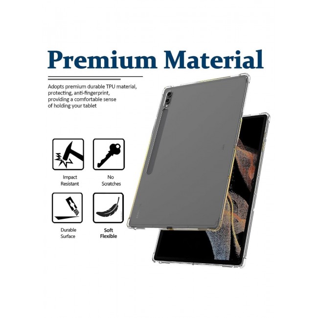 CATANES For Samsung Galaxy Tab S8 Ultra Transparent TPU Bumper Protective Case