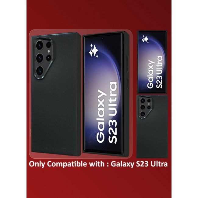 CATANES Samsung Galaxy S23 Ultra Vegan Leather Case Cover, Slim Fit, Raised Edges for Camera and Screen Protection
