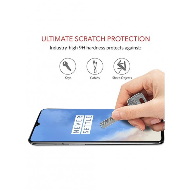 CATANES OnePlus 7T Screen Protector Tempered Glass 9H Anti-Scratch Shatterproof HD Edge to Edge Full Coverage Film 6.55 inch