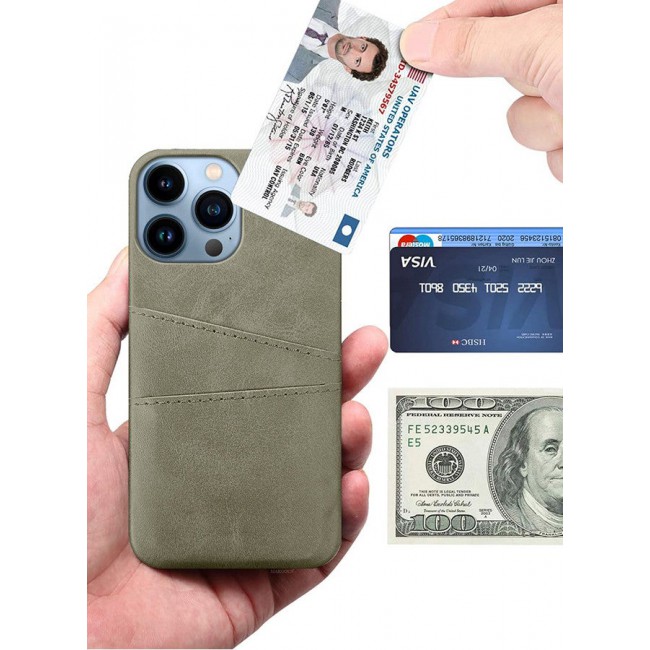 CATANES iPhone 13 Pro Max 2Packs Case Cover Leather with Card Holder for Men Women Phone Case with 3D Screen Protector - Grey