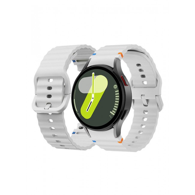 CATANES (for Samsung Galaxy Watch 7 / Samsung Galaxy Watch 6 ) Silicone Sport Band with Decorative Woven Line Durable and Sport Design for Men Women