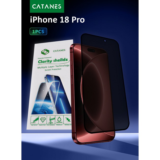 CATANES Privacy Screen Protector for iPhone 18 Pro Tempered Glass - Anti-Spy 9H Hardness Guard