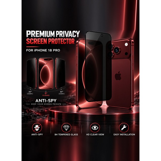 CATANES Privacy Screen Protector for iPhone 18 Pro Tempered Glass - Anti-Spy 9H Hardness Guard