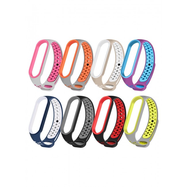 CATANES 8 Pack Xiaomi Mi Band 6 Mi Band 5 Silicone Band Adjustable Bracelets Watchband Sports Replacement Wristbands