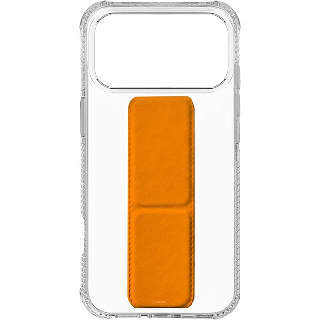 CATANES 2 Pack For iPhone 18 Pro Case Clear with Foldable Stand, Shockproof Protective Cover with Reinforced Corners, Transparent Bumper - Orange