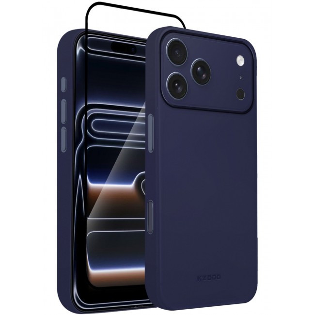 KZDOO 2 Packs Air Skin Case Cover for Apple iPhone 17 Pro - Sturdy Back Cover - Durable Thin Case - Drop Protection Cover with 3D Screen Protector - Blue