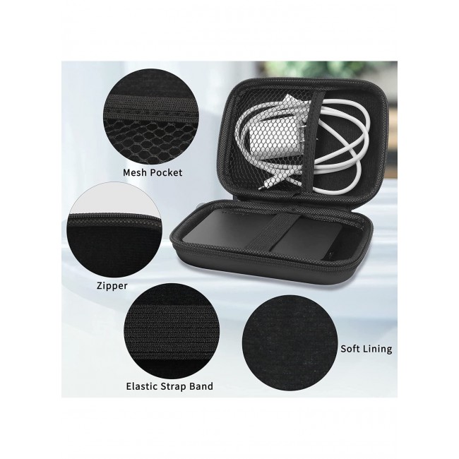 CATANES Carrying Case for External Hard Drive Electronics Accessories EVA Travel Tech Organizer Shockproof Bag 15x10x4.5cm