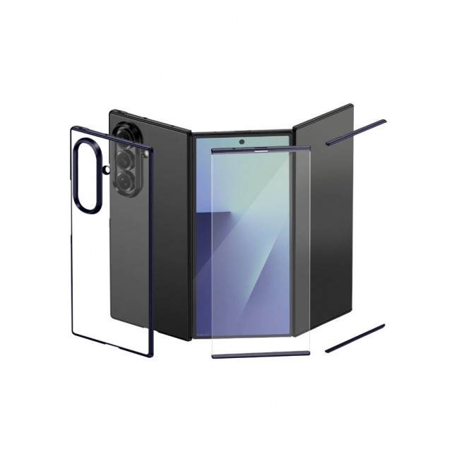 CATANES Kickstand Flip Case Plsin for Samsung Galaxy Z TriFold – Fabric Texture, Shockproof and Camera Protection, Black