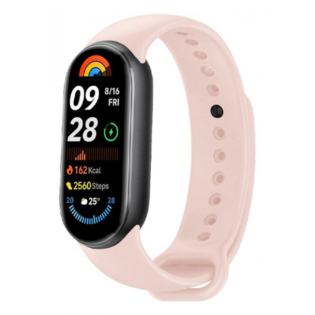 CATANES (for Mi Band 8 and 9) Strap Soft Silicone Replacement Sport Wristband for Xiaomi Mi Band 8 and 9 Watch Band Accessories for Women Men Pink