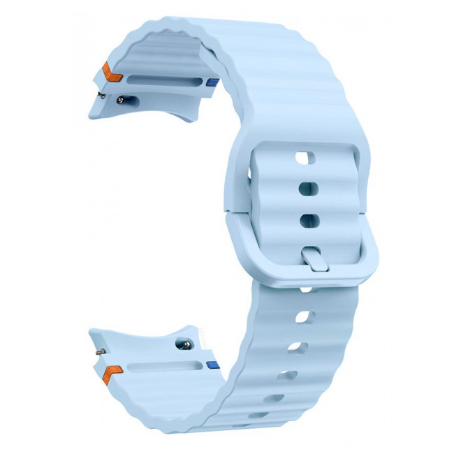 CATANES (for Samsung Galaxy Watch 7 / Samsung Galaxy Watch 6 ) Silicone Sport Band with Decorative Woven Line Durable and Sport Design for Men Women Light Blue