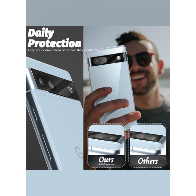CATANES Camera Lens Protector for Google Pixel 7a Back Camera Lens Screen Protector Film Anti-Scratch HD Tempered Glass Protector Black