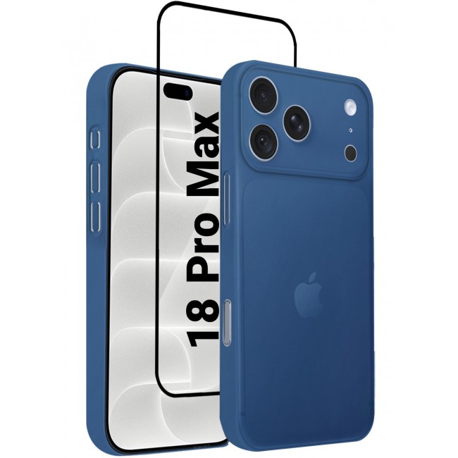 CATANES 2 Pack Air Skin Frosted Matte Case for iPhone 18 Pro Max with Camera Frame Protection - Stylish Ultra Slim Back Cover - Deep Blue