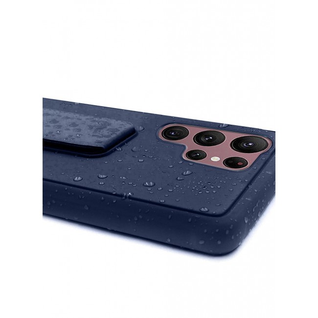 CATANES Samsung Galaxy S23 Ultra Grip Case Magnetic Kickstand Cover with Foldable Hand Strap Dark Blue