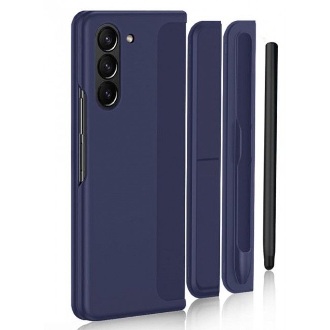 CATANES Samsung Galaxy Z Fold 5 Case with Pen Holder S-Pen included Hard Ultra Protective and Anti Shock Case Cover Blue