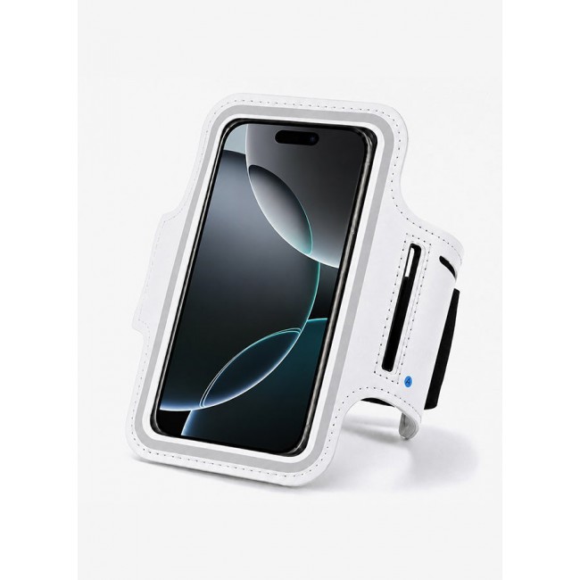 MARGOUN Sports Running Armband Case Compatible with iPhone 16 Pro – Water-Resistant Fitness Wristband Pouch for Gym, Workouts, Jogging with Key Holder and Reflective Strip
