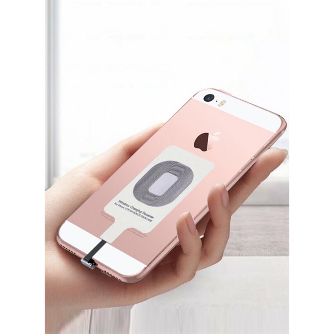 CATANES iPhone 5SE Wireless Charging Receiver 5V 800mAh Wireless Charger Adapter Plug and Play Fast Charging Qi Receiver