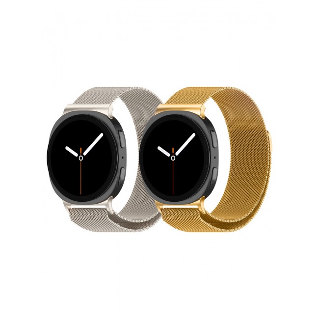 CATANES 2Packs Milanese Metal Band for Samsung Galaxy Watch 8 Band 40mm 44mm/8 Classic 46mm, Mesh Magnetic Stainless Steel Loop Strap