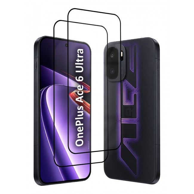 CATANES 2 PACK Screen Protector for OnePlus Ace 6 Ultra Tempered Glass 3D, Full Coverage, Scratch-Resistant, 9H Hardness High-Definition Clear Guard, Black Edge