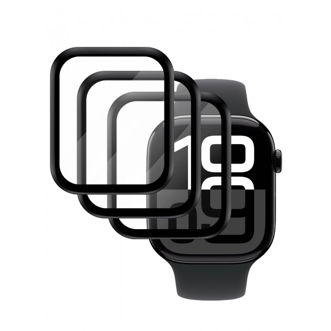 CATANES 3-Pack Tempered Glass Screen Protector for Apple Watch 44mm Series 7 – 9H Anti-Scratch Ultra-Thin Protective Film Cover Clear Color