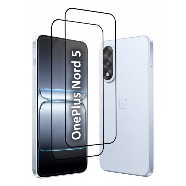 CATANES 2 PACK Screen Protector for OnePlus Nord 5 Tempered Glass 3D, Full Coverage, Scratch-Resistant, 9H Hardness High-Definition Clear Guard, Black Edge
